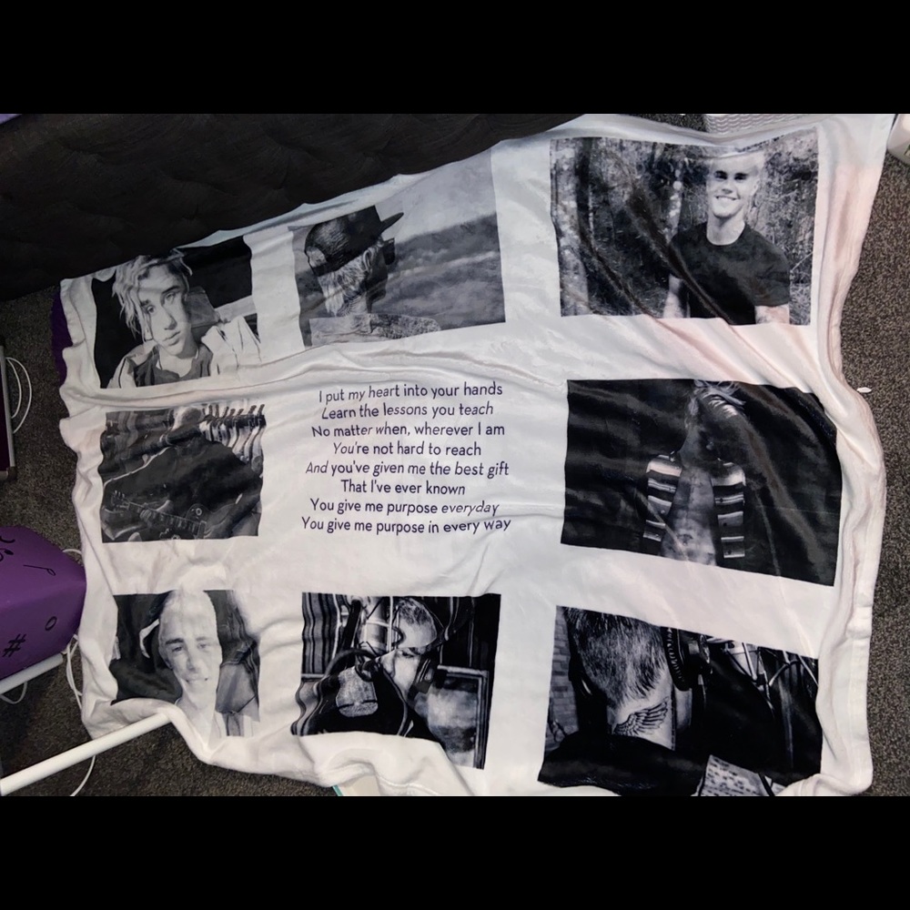 Custom Plush Fleece Photo Blanket w/ Justin Bieber